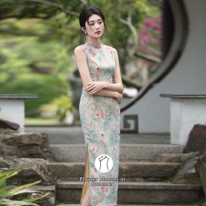 New Chinese Style Slim Fit Cheongsam Floral