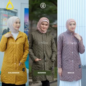HIJACKET Belva hijaber warna Mocca | mantel musim dingin | Jaket Korean style kekinian | Outer Wanita Muslimah Panjang
