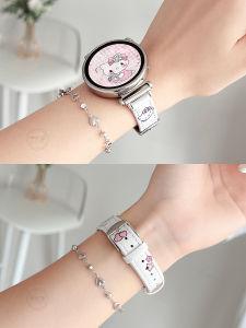 Suitable for Samsung Watch Watch7/6 Strap Creative Genuine Leather New Arrival Smart Watt4 Sports Classic/3 Active1 Autumn and Winter Gear4/5pro Watch Band Cute Girl