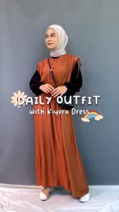 Ghanimi - Kiyora Dress / Dress Sleeveless Polos / dress tangan pendek / gamis serut polos / dress tanpa lengan / baju pesta / dress kondangan / dress rayon polos / gamis rayon tangan pendek
