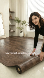 Self-Adhesive PVC Wood Grain Floor Sticker Stylish And Modern Pelekat Lantai Berbutir Kayu Office Decoration