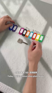 Key Chain ID Tags - 20/50/100pcs Random Color Plastic Key Card Luggage Identification Tags for Name Luggage Baggage Suitcases Pets