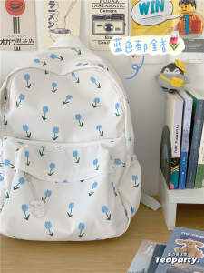 Tulip Schoolbag Female South Korea Ins Artsy Fresh Junior High School Student Student Backpack College Backpack