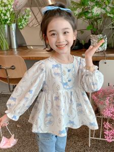 Áo Sơ Mi Trẻ Em Tay Dài Mùa Xuân Thu Có Tai Thỏ Thời Trang Cho Bé Gái Áo Sơ Mi Trẻ Em Mùa Thu Mới Về Chất Liệu Khác