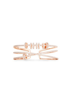 Three-row Open Rose Gold Bracelet Stylish Accessory