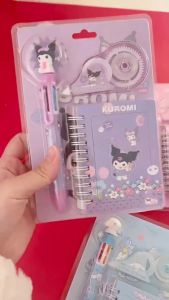 Alat Tulis Set 3IN1 Stationery Set Lucu Karakter Kartun Correction Tape Perlengkapan Sekolah Anak-Anak TK Souvenir Ulang Tahun Anak Gift Set Children Day Gifts Cartoon Six-Color Ballpoint Pen with Correction Tape PST