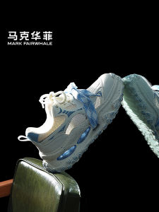 Mark Fairwhale Mens Casual Shoes Breathable Mesh Sporty Low-Top Soft-Soled Height-Increasing Dad-Style Shoes for Women