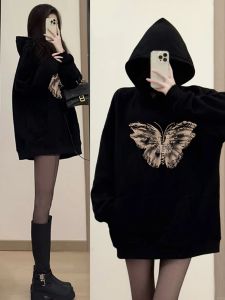 SUSHOUWANGE | Trendy Hooded Sweater Womens Fall Black