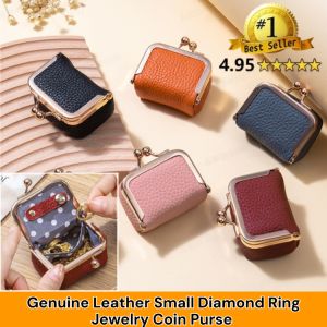 Genuine Leather Small Diamond Ring Jewelry Coin Purse Mini Card Holder Clip Pouch Lipstick Bag Key Bags 真皮零钱包