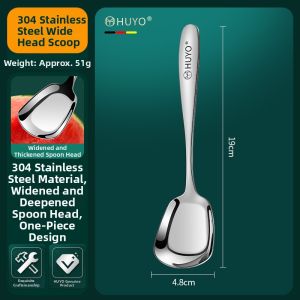 HUYO | 304 Stainless Steel Commercial Grade Melon Scoop Spoon