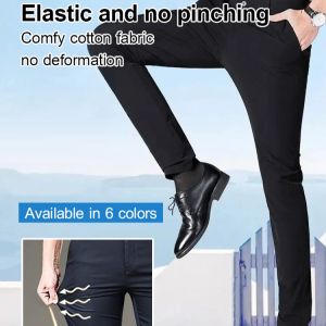 ⚡Shipping in 24 hours⚡Formal Pants/Mens Material Pants/Business Straight Leg Pants/Black Slimfit/Standard Regular Length Chino Pants Straight Fit/Comfortable and Elastic