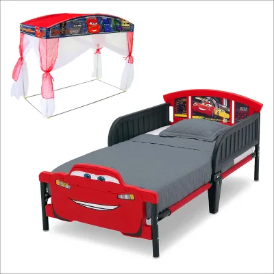 Adjustable Height Children Bed with Guardrail 45cm