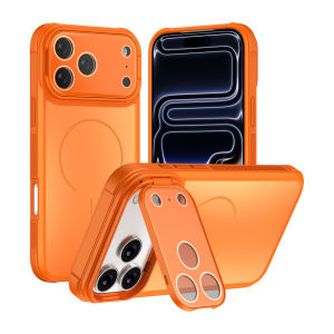 For Magsafe Magnetic Phone Case for IPhone 17 Air 16 15 Plus14 13 12 11 Pro Max Shockproof Lens Bracket Matte Acrylic Back Cover