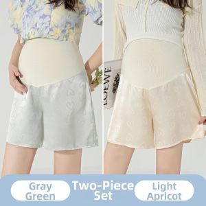 MIDULI | Comfortable Acetate Silk Maternity Shorts Anti-See-Through Safe Pants