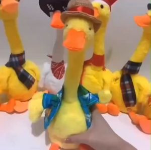 Thú Nhồi Bông Vịt Biết Hát Nhảy – Có Đèn LED Ghi Âm Sạc USB – Đồ Chơi Vui Nhộn Cho Bé & Người Lớn