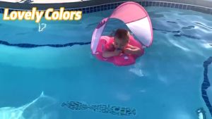 Baby Inflatable Swimming Float Swimming Ring with UPF50+ Sun Canopy Kids Floats Children Swimming for Pool Safety