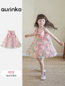 ชุดเดรสเด็กผู้หญิง ชุดเจ้าหญิงสไตล์เกาหลี ชุดเด็กผู้หญิงฤดูร้อน เดรสแฟชั่นด้วยกลิ่นดอกไม้และเลื่อม สวมใส่สบาย