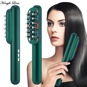 Hengfa Lina Electric Laser Hair Growth Comb Anti Hair Loss Massage Therapy Infrared RF Radio Frequency Red Purple Light EMS Massage Comb