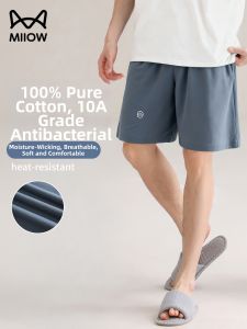 MiiOW | Breathable Pure Cotton Antibacterial Summer Mens Sleep Pants