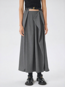 Mid-length High Waist Slimming Design Sense Half Skirt