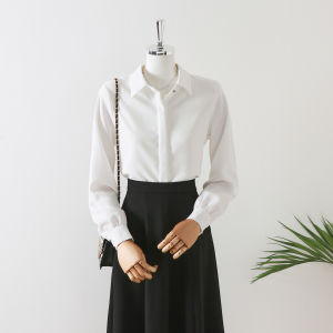 Anti-Wrinkle White Shirt for Women Early Autumn Professional OL Formal Business Interview Long Sleeve Ladies Elegant Unique