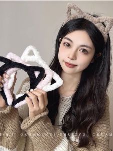 Phụ Kiện Tóc Dễ Thương Hình Tai Mèo Bằng Vải Nhung Cho Nữ Mùa Thu Đông Mới Về Phụ Kiện Tóc Làm Sạch Mặt Phụ Kiện Tóc Cho Nữ