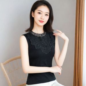Áo Vest Ren Thời Trang Mùa Xuân Hè Không Tay Cổ Cao Cho Nữ Cỡ Lớn Mặc Trong Ngoài Trời Thường Ngày Áo Vest Ngắn