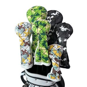 ชุดที่คลุมหัวไม้กอล์ฟชุดไดร์เวอร์เพชรที่หุ้มหัวไม้ไฮบริดชุดกันน้ำหนังพียูทนทานเนื้อนุ่มอุปกรณ์เสริมไม้กอล์ฟไม้