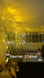 8 Modes Lampu raya Fall Curtain Light 5M 216Led Garden Party Outdoor waterproof Hanging Light hari raya decoration