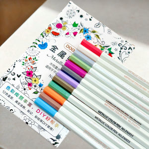 12pcs Colorful Metallic Pen DIY Scrapbooking Crafts Marker stationery