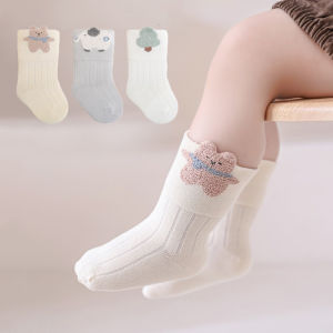 3Pairs/lot Newborn Baby Boy Girl Kids Socks Cartoon Striped Childrens Sock Soft Autumn Winter Infant Toddler Socks For Girls