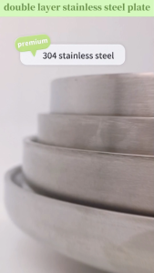 VV Double Layer Plat keluli tahan kara Stainless Steel Plate (304) 双层钢欧式盘 17cm/19cm/21cm/23cm (120017/120019/120021/120023)