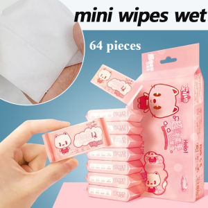 Disposable Mini Hand Wipes/Portable Travel Size Special Extraction Hand and Mouth Cleaning Wipes Fo Home School Supplies 64pcs