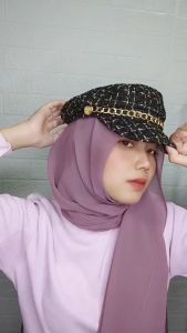 Topi Baret wanita Rantai Oktagonal Bling Oktagonal Retro TP-OktaChain