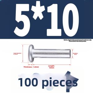 Aluminum Rivets Flat Head Hand Hammered Solid Rivet Flat Cap Impact Type GB109 Rivets Hardware Fasteners Rivets