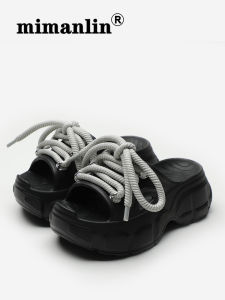 Mimainlin Womens Summer Outdoor Slip-On Shoes Heightening Anti-Slip Platform Flats EVA Material Comfortable Casual Footwear