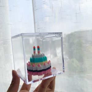 Fun Life! Cute Birthday Cake! Exquisite Mini Assemble Building Blocks Decoration DIY Creative Gift