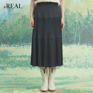 Itreal High Waist A-Line Midi Skirt Cake Skirt Vintage Lightweight Polyester Fiber Ladies Casual Standard Fit Summer 2024