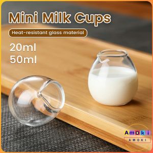 Amoki Mini Milk Cups Small Milk Cups Espresso Cups Small Size Glass 20ml 50ml
