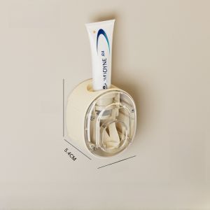 Bathroom Bear Toothbrush Holder Wall Mounted Toothpaste Cup Organizer No Drilling Required Toothbrush Rack Dental Kit Holder