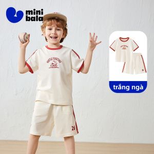 MINI BALA | Bộ Quần Áo Tay Ngắn Thoáng Khí Cho Bé