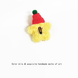 Warm Wool Hat Star Hairpin ~ Fun Plush BB Clip Five-Pointed Star Bangs Side Shredded Hairpin Headdress