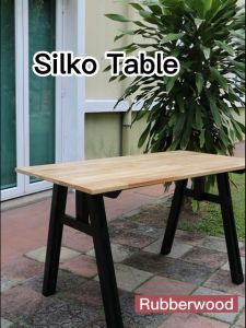 Silko Table 100% Solid Rubber Wood With Modern Design And Easy To Assemble