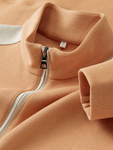 Warm Space Cotton Hoodie Long Sleeve Stand Collar Mens Sweatshirt New Chinese Style Autumn Winter Clothing Business Casual