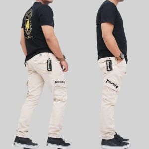 Celana cargo panjang pria bahan american drill