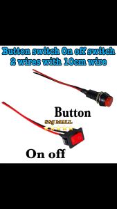 Motorcycle button switch On off switch 2 wires with 10cm wire universal