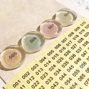 HNKMP | 【1/4sheets DIY Craft Self Adhesive Nail Polish Lipstick Color Number Tags Sticker Waterproof Laser Number Label Stickers】