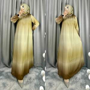 GAMIS GRADASI CERUTY DRESS GRADASI WARNA SET HIJAB