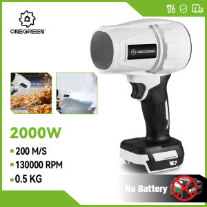ONEGREEN 2000W Electric White Turbo Fan Blowers 200M/S Handheld Jet Fan Snow Leaf Dust Blowing Power Tool For Makita Battery Pin
