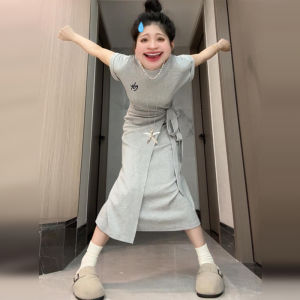 Karrar betsey | Đầm Dây Ngắn Tay Phong Cách Pháp Màu Xám Nẹp Eo